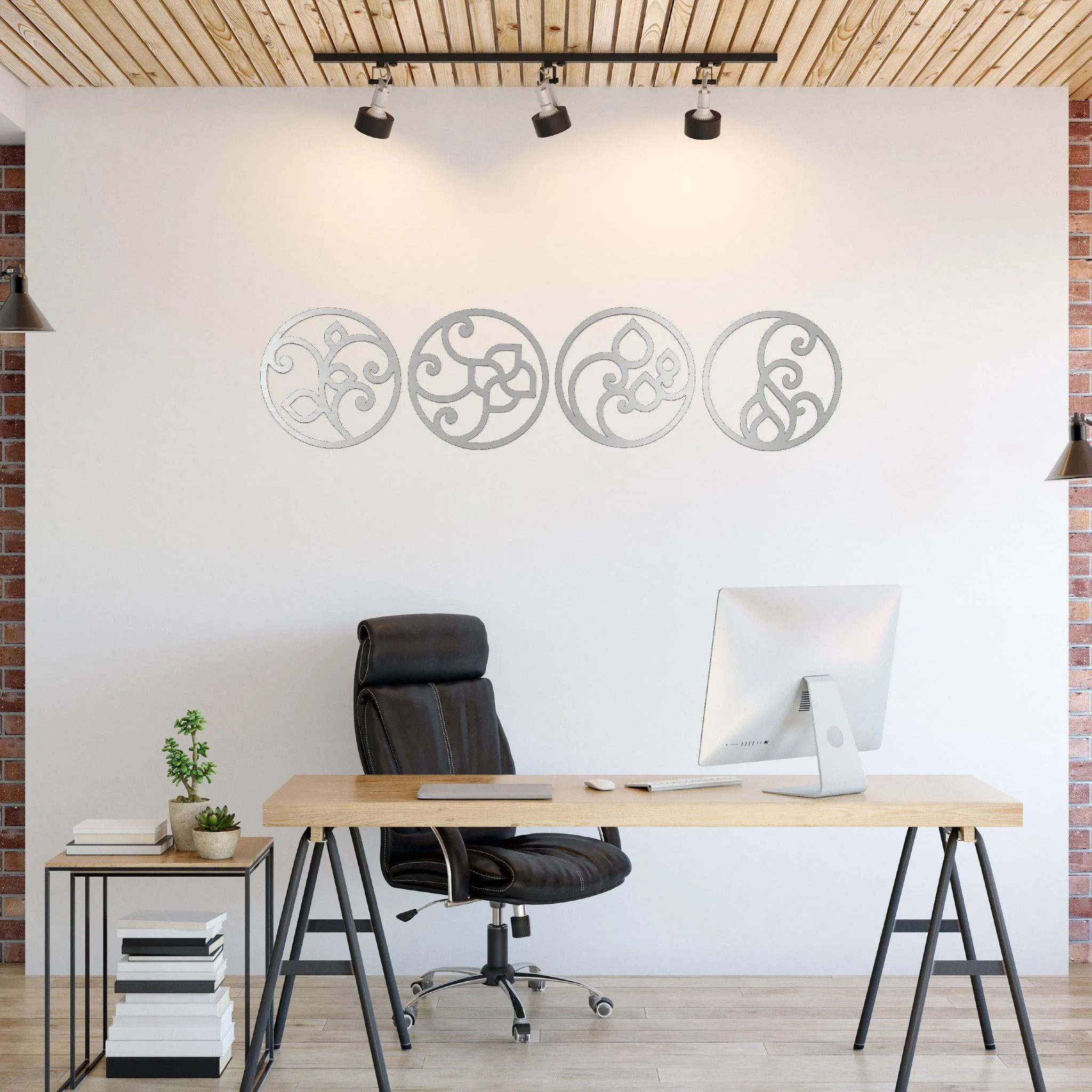 Four Circle Elements - Metal Wall Art