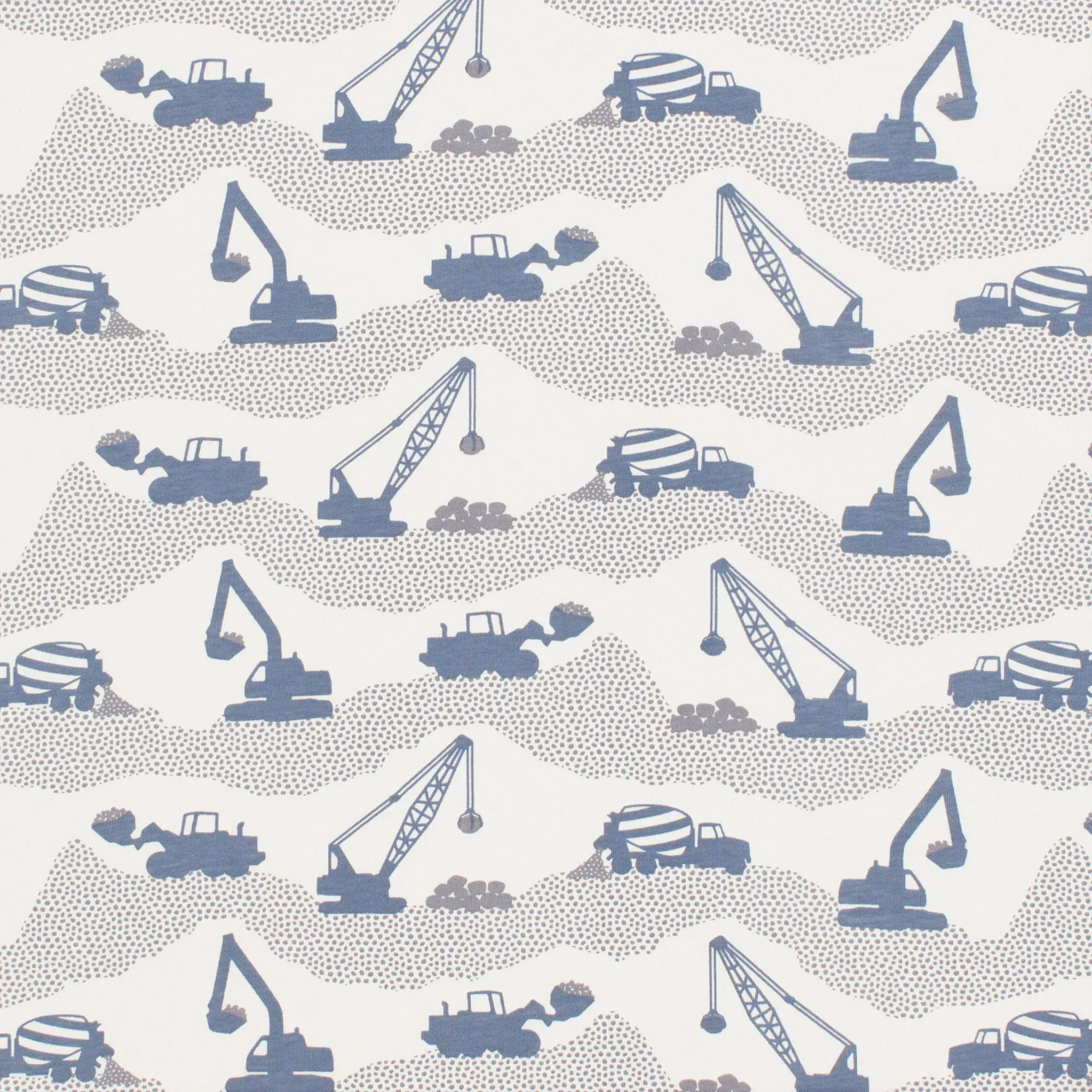 French Terry Blanket - Construction Slate Blue & Grey