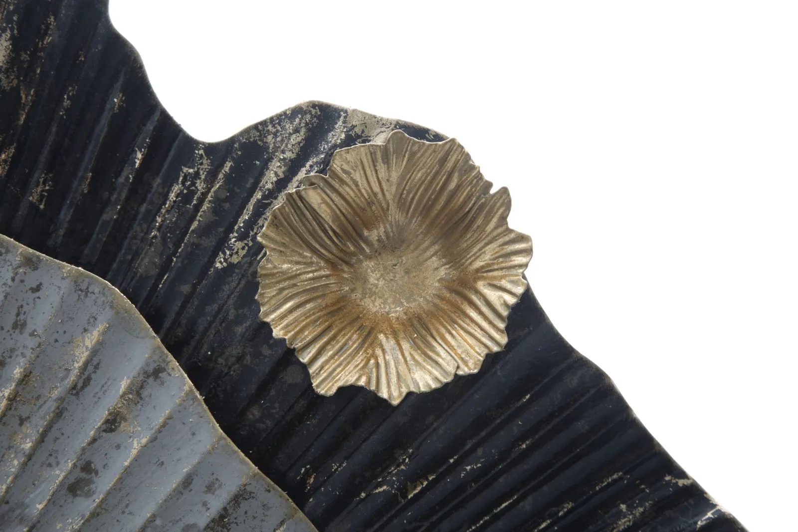 Golden & Balck & Grey Flowers Wall Decor
