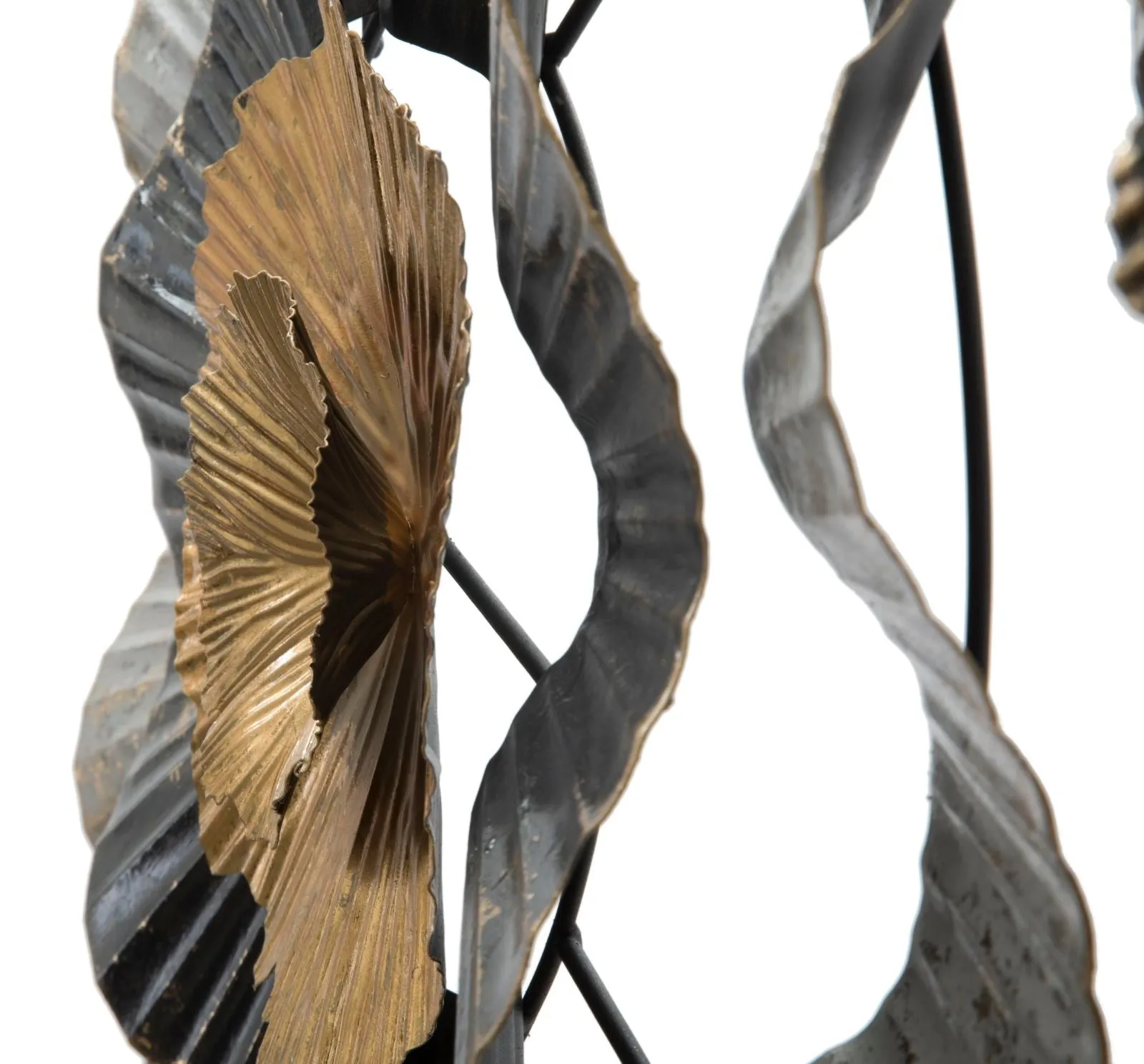 Golden & Balck & Grey Flowers Wall Decor