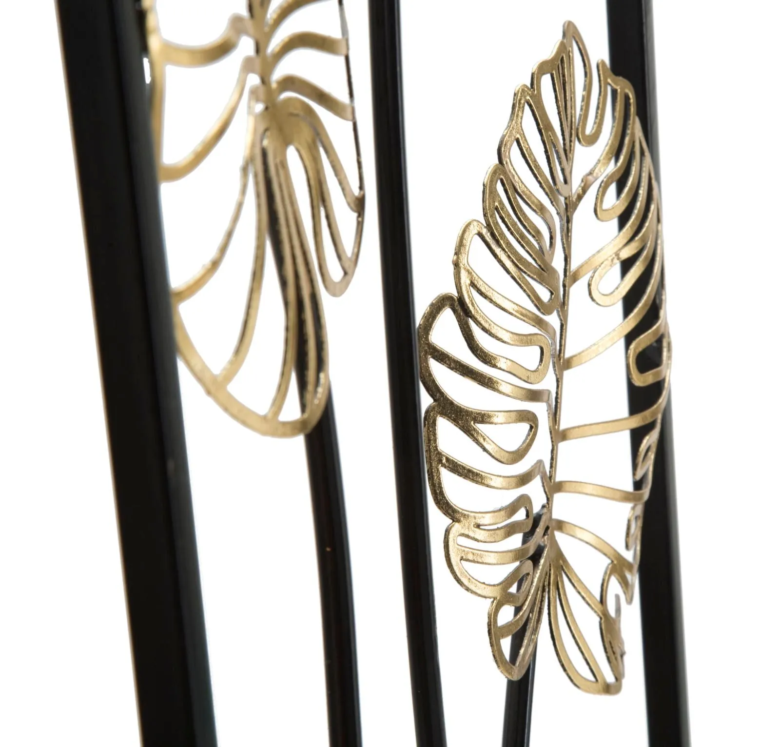 Golden & Black Palm Leaves Wall Decor in Frame