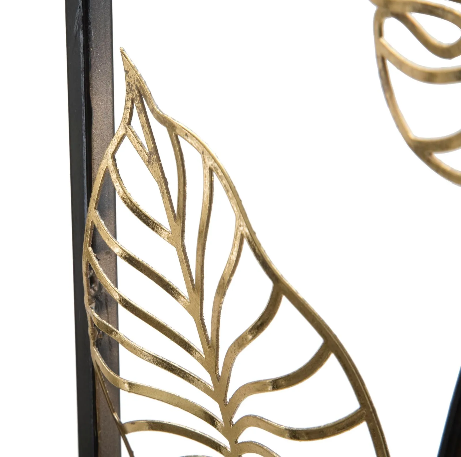 Golden & Black Palm Leaves Wall Decor in Frame