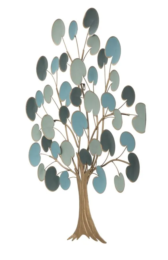 Golden & Blue Tree Wall Decor