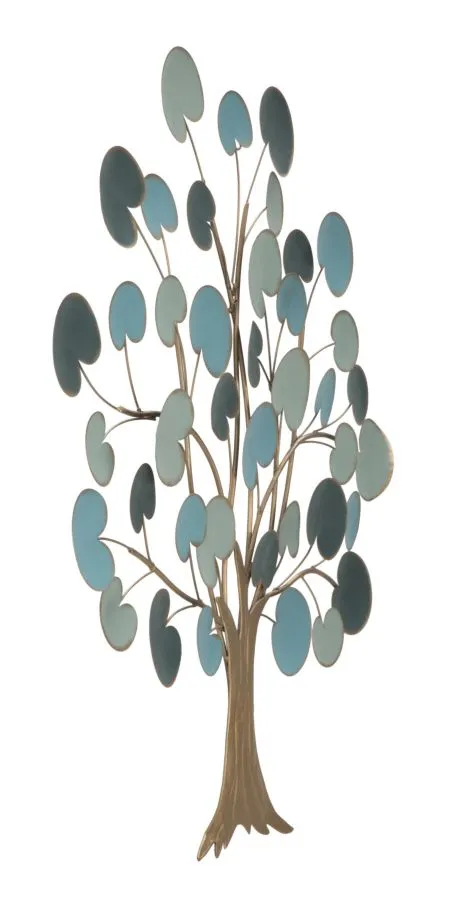 Golden & Blue Tree Wall Decor