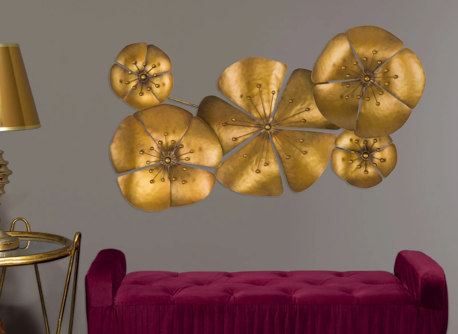 Golden Flower Wall Decor
