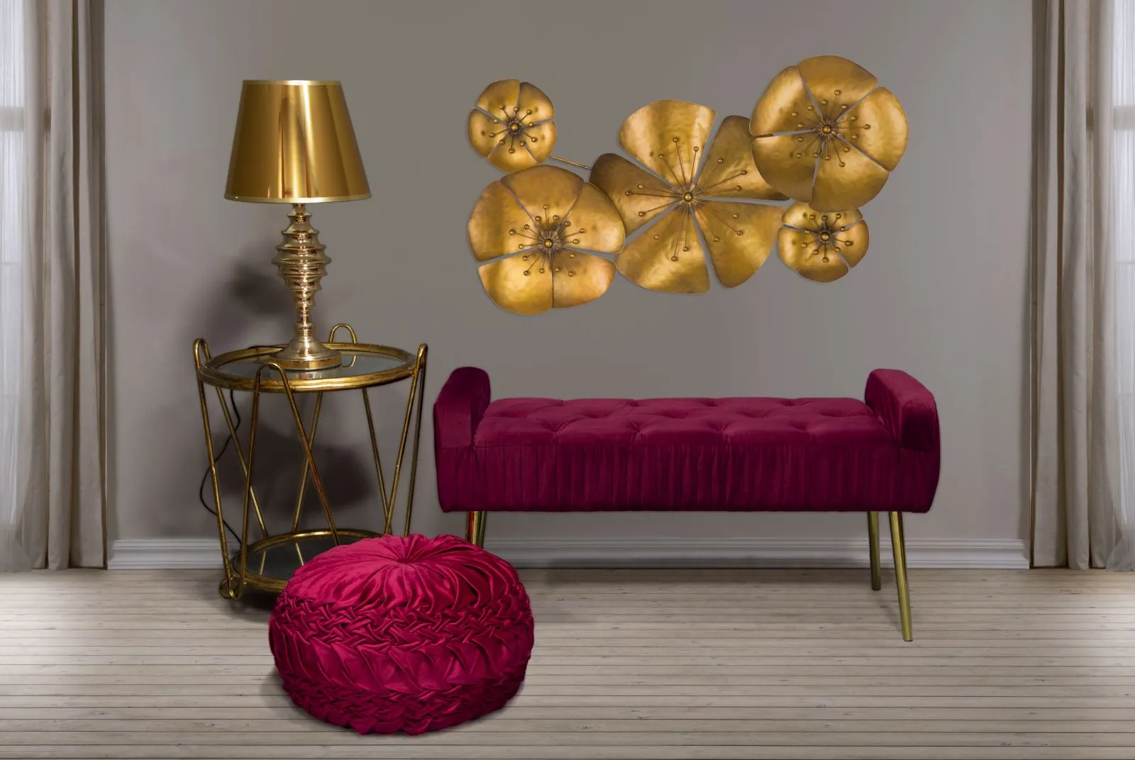 Golden Flower Wall Decor