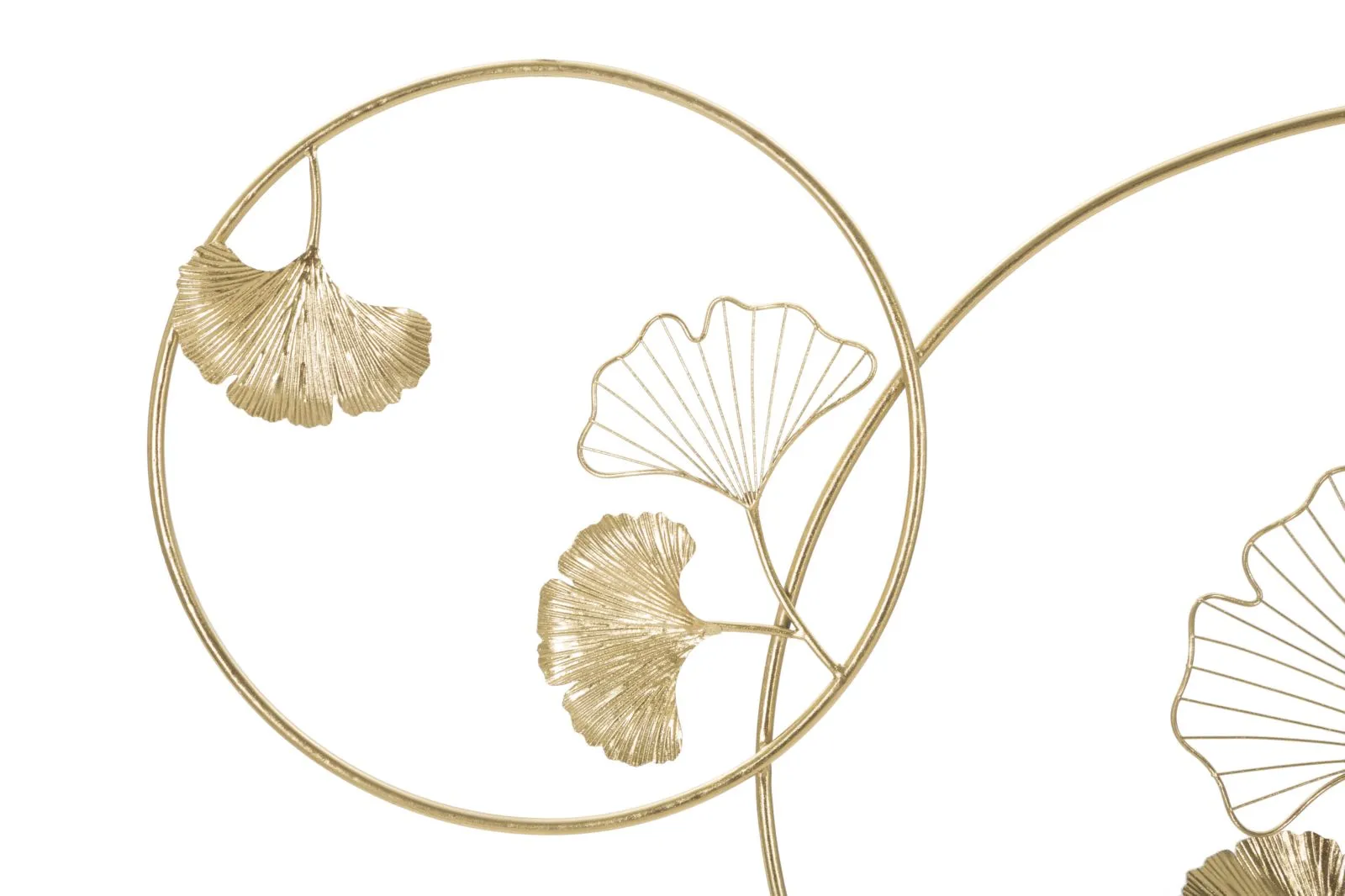 Golden Flowers in Round Frame Wall Decor