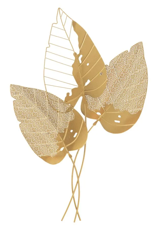 Golden Triple Leaf Wall Decor