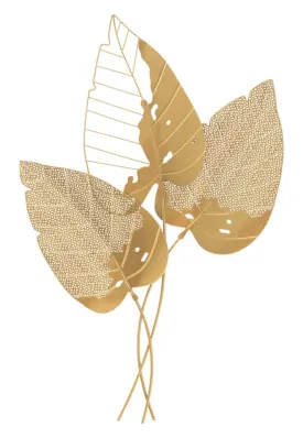 Golden Triple Leaf Wall Decor