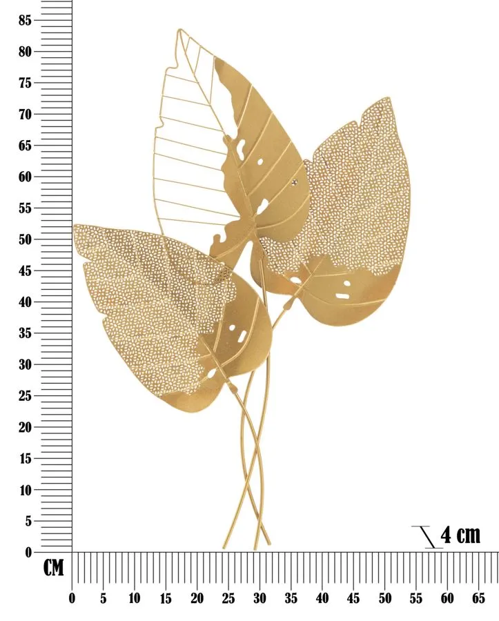 Golden Triple Leaf Wall Decor