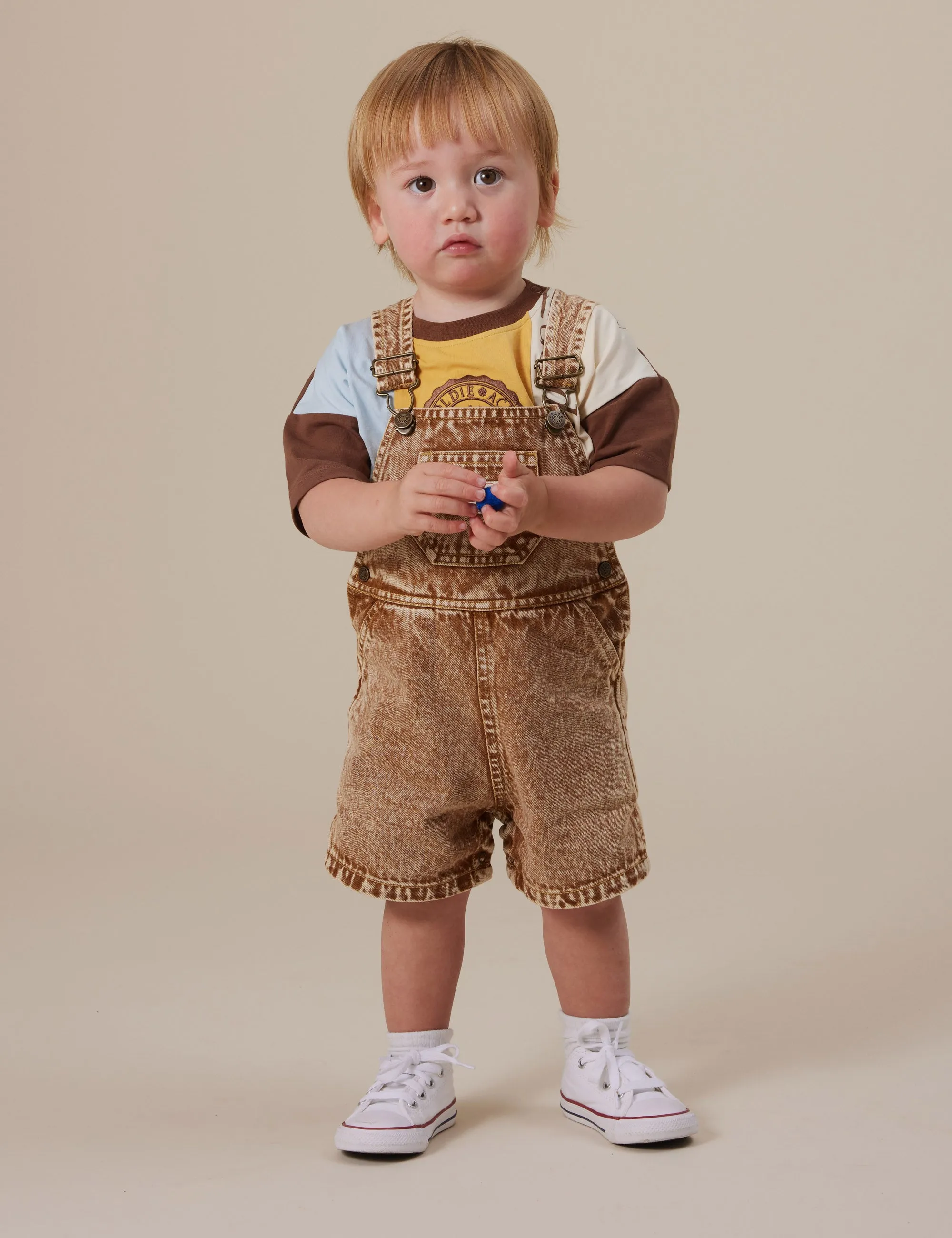 Goldie   Ace Burton Vintage Washed Denim Overalls Brown