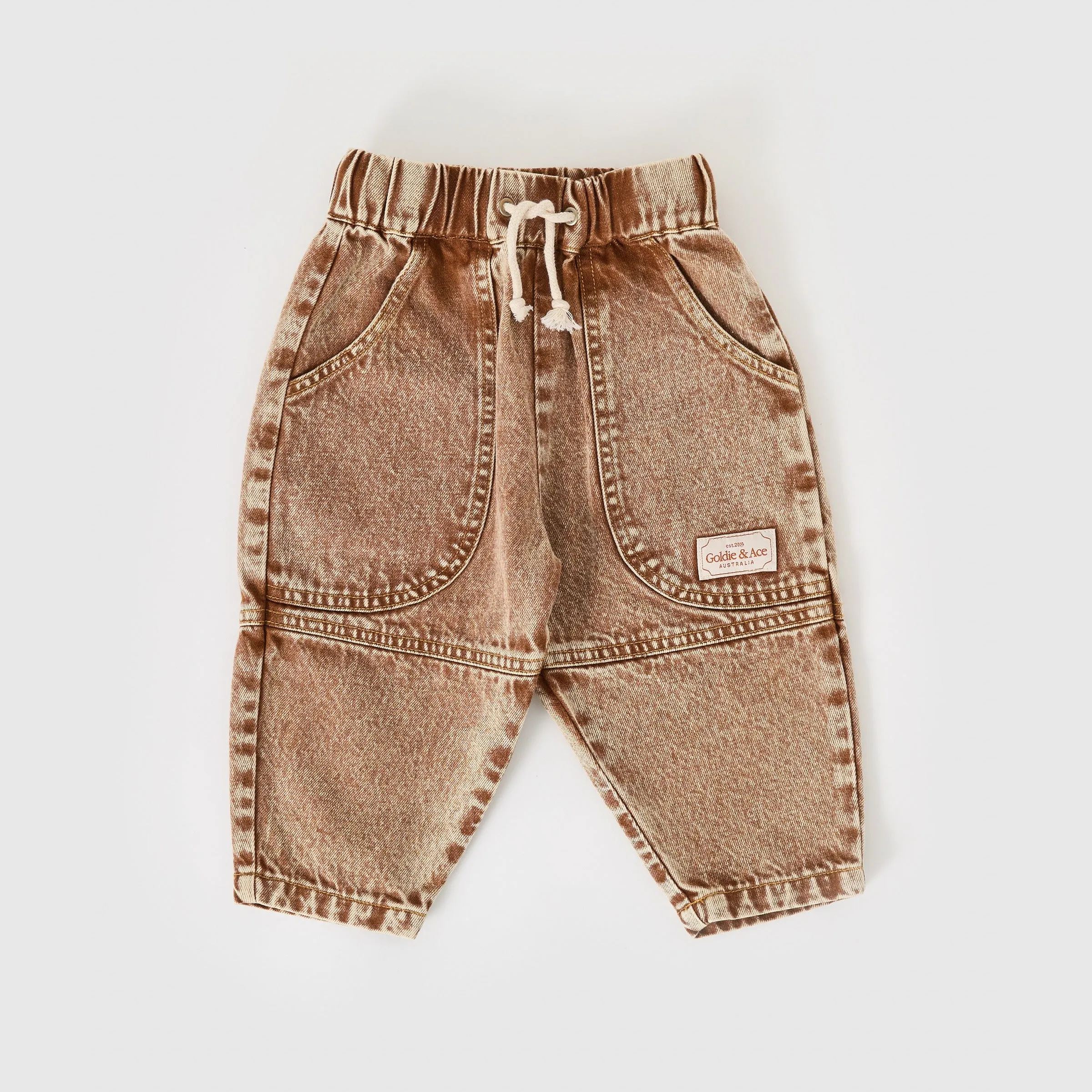 Goldie   Ace Drew Denim Pocket Pant Brown