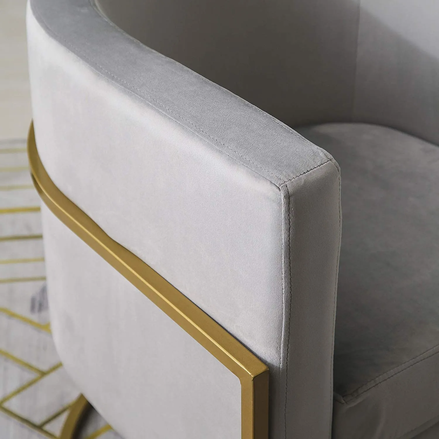 Gracie Accent Chair in Grey Velvet