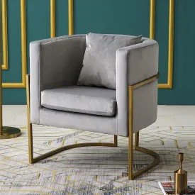 Gracie Accent Chair in Grey Velvet