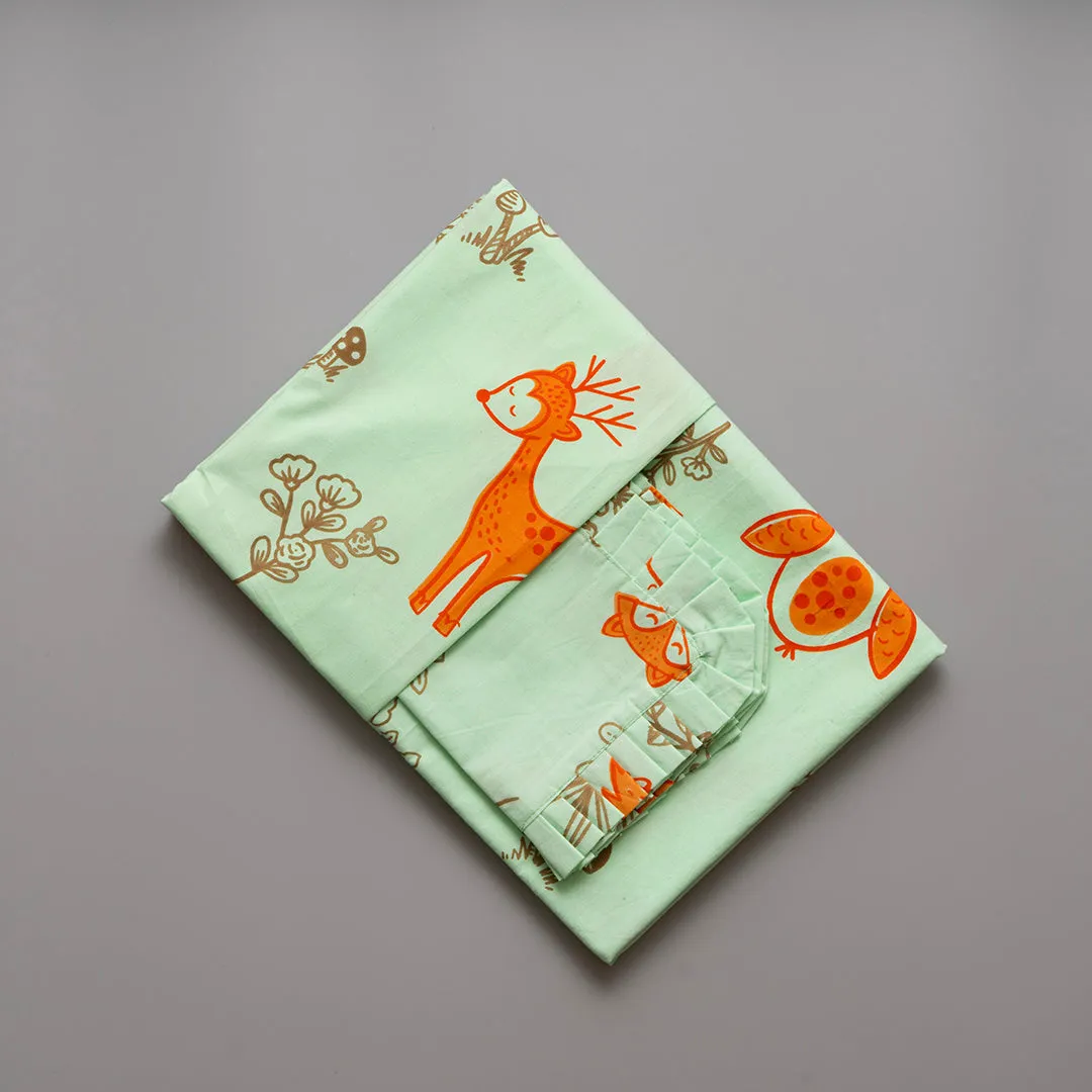 Gudgoodie Kids Flat Bedsheet Set  - 100% Cotton Percale - Single/Double -  Enchanted Forest