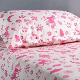 Gudgoodie Kids Flat Bedsheet Set  - 100% Cotton Percale - Single/Double - Magical Unicorns
