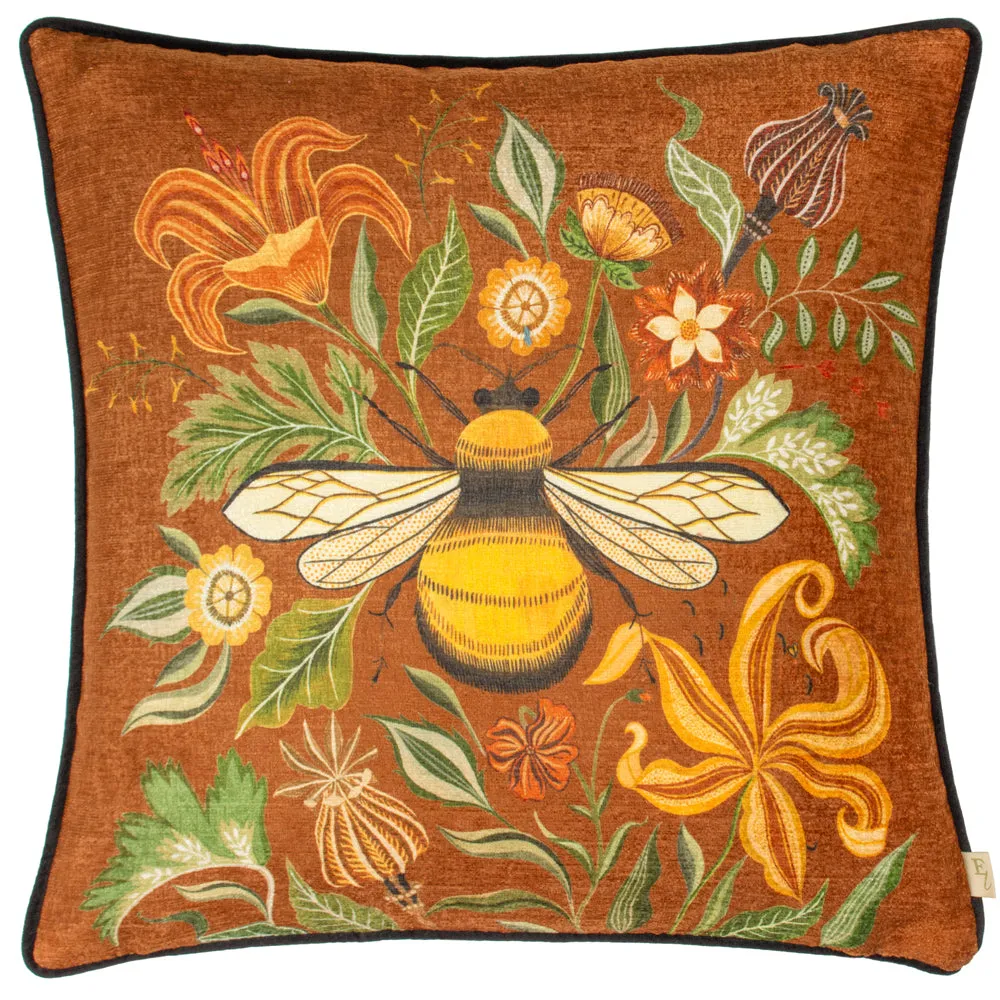 Hawthorn Bee Cushion Ginger