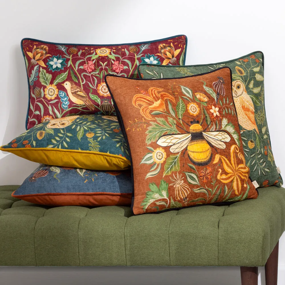 Hawthorn Bee Cushion Ginger