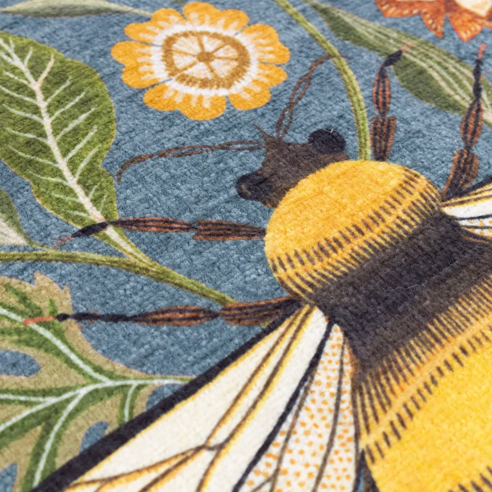 Hawthorn Bee Cushion Petrol