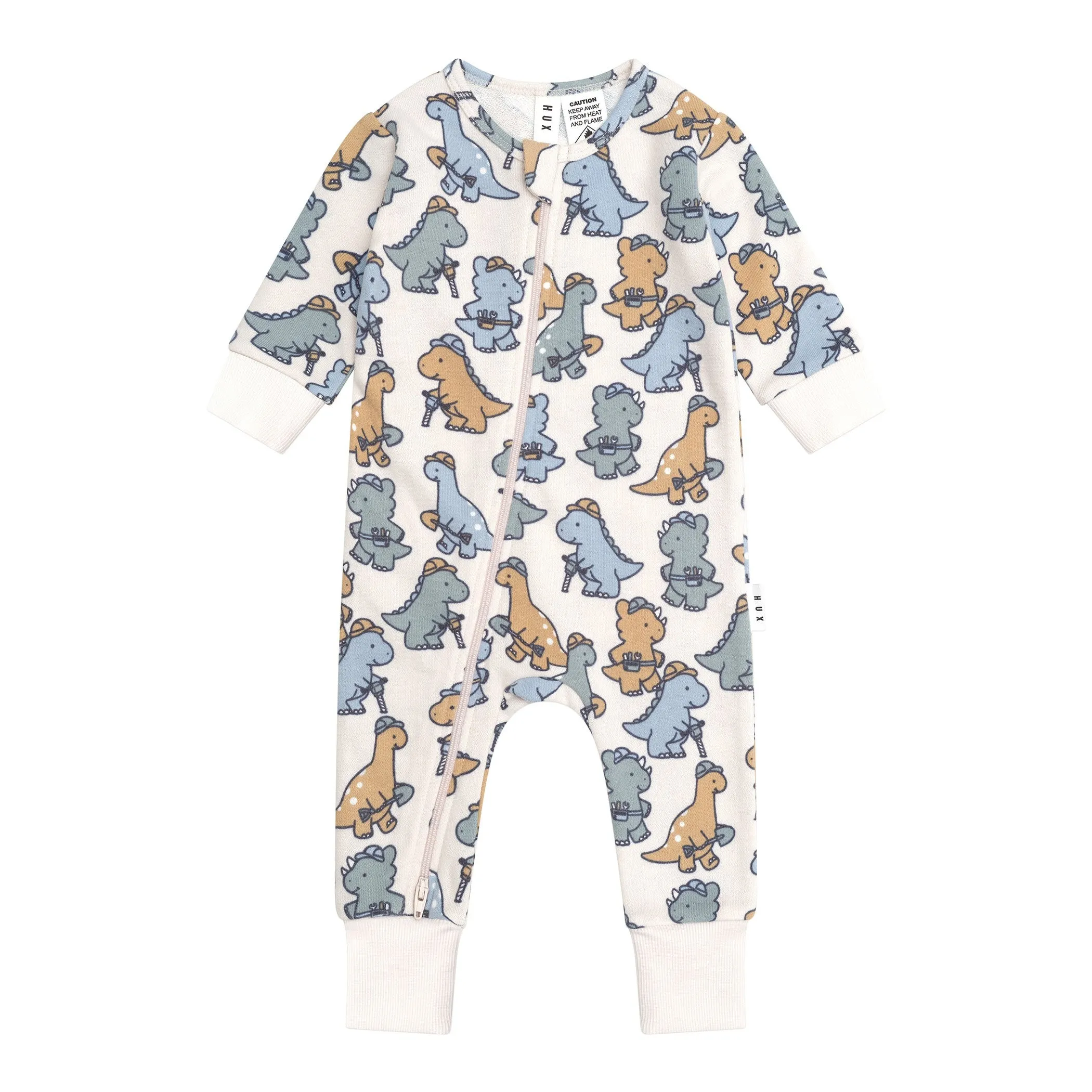Huxbaby Construction Dinos Romper - Multi