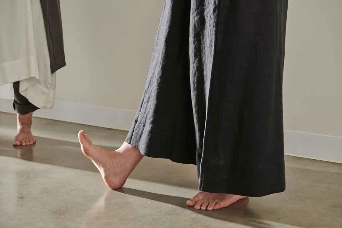 Linen Nightie -  Black