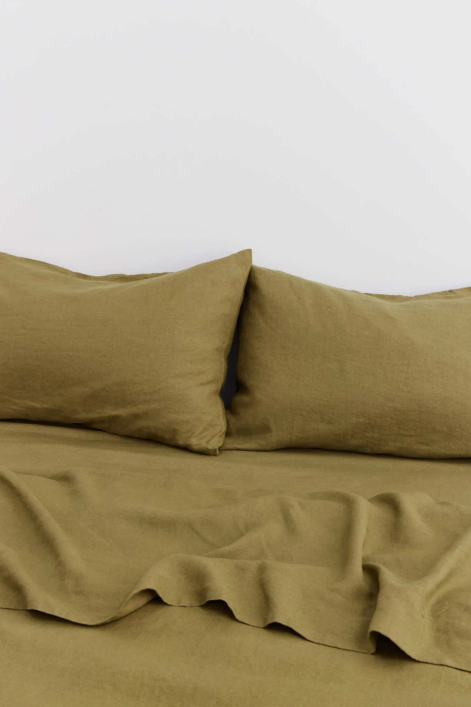 Linen Standard Pillow Cases Olive