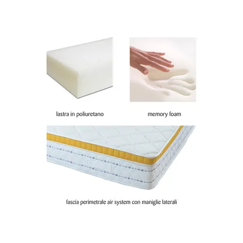 materasso Venezia con poliuretano espanso e memory foam 5cm H.27cm