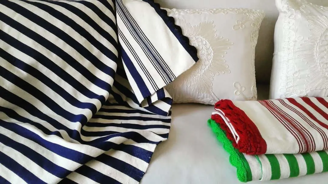 Mendil - Dark Blue Striped Throw