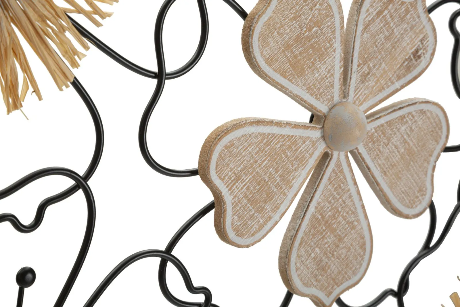 Metal & Wooden Floral Wall Decor
