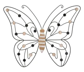 Metal & Wooden Large Butterfly Wall Dceor