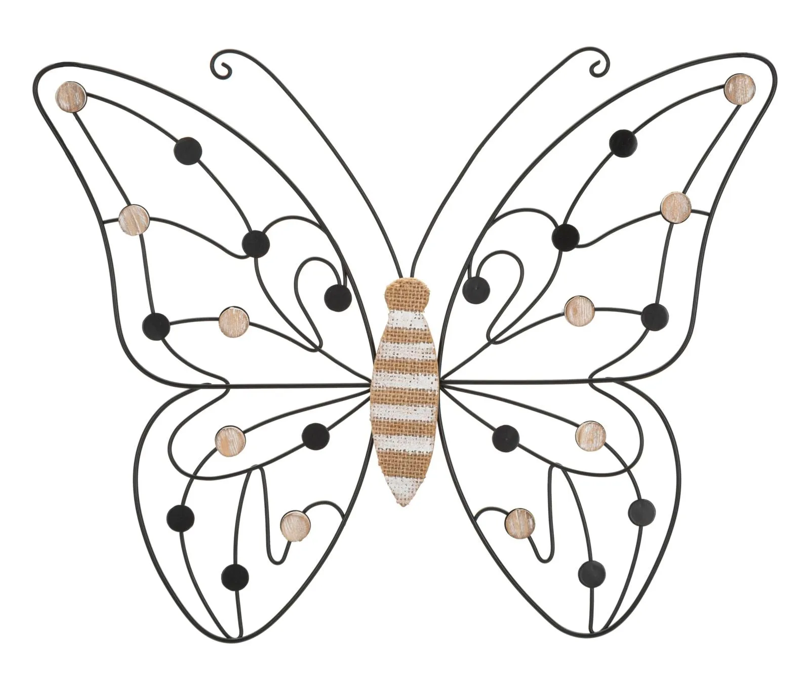 Metal & Wooden Large Butterfly Wall Dceor