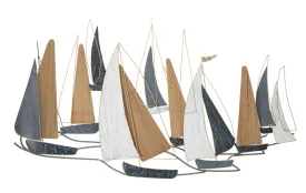 Metal & Wooden Sailing Boat Wall Decor