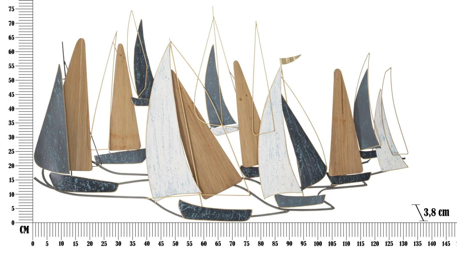 Metal & Wooden Sailing Boat Wall Decor