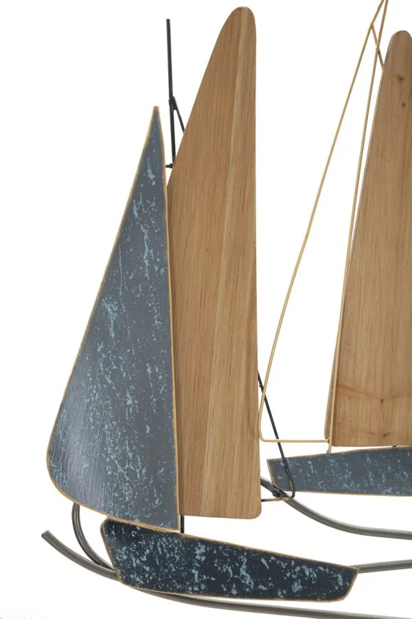 Metal & Wooden Sailing Boat Wall Decor