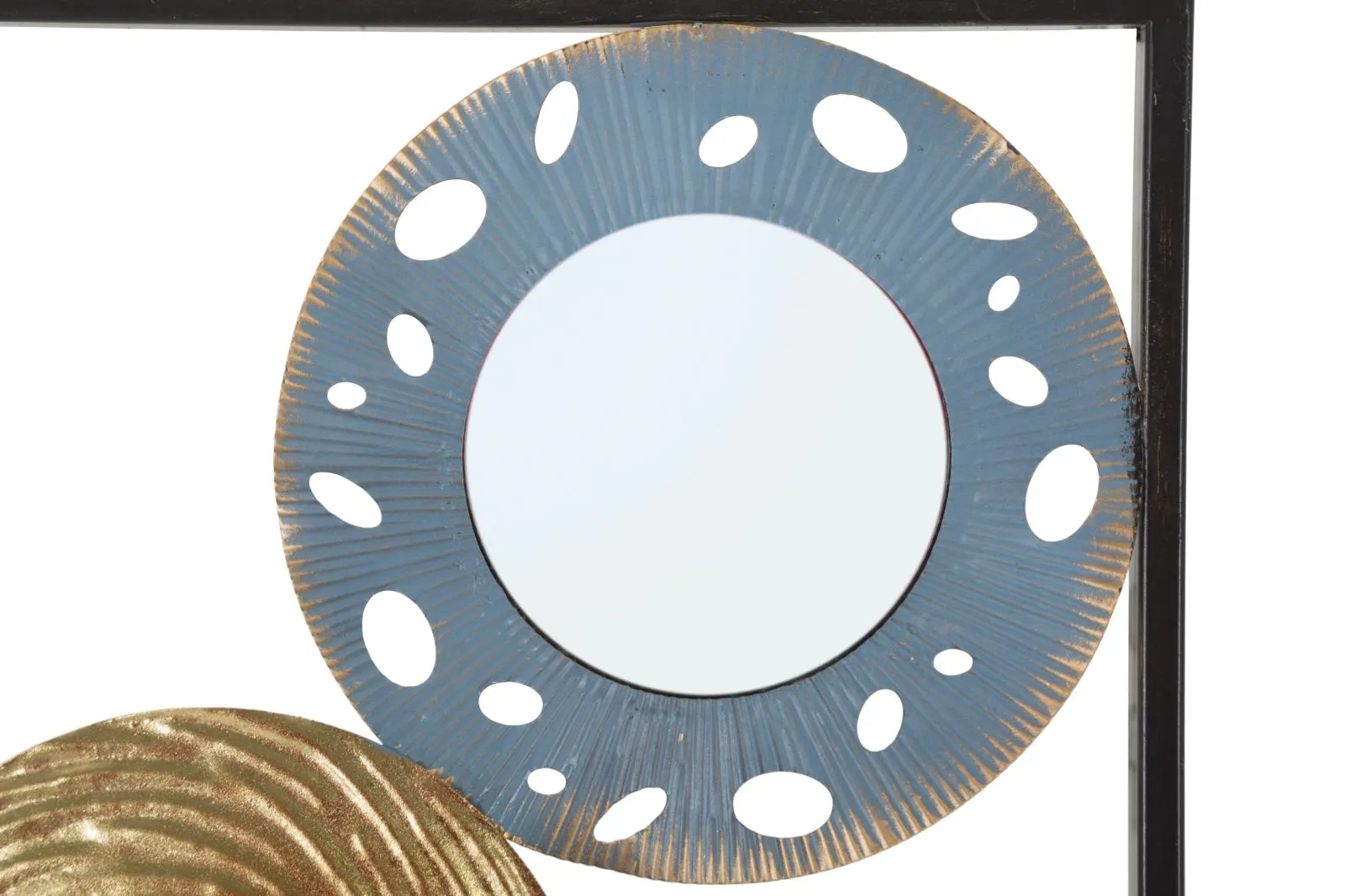 Metal Circles Geometric Wall Decor in Square Frame
