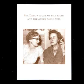 One of Us Greeting Card