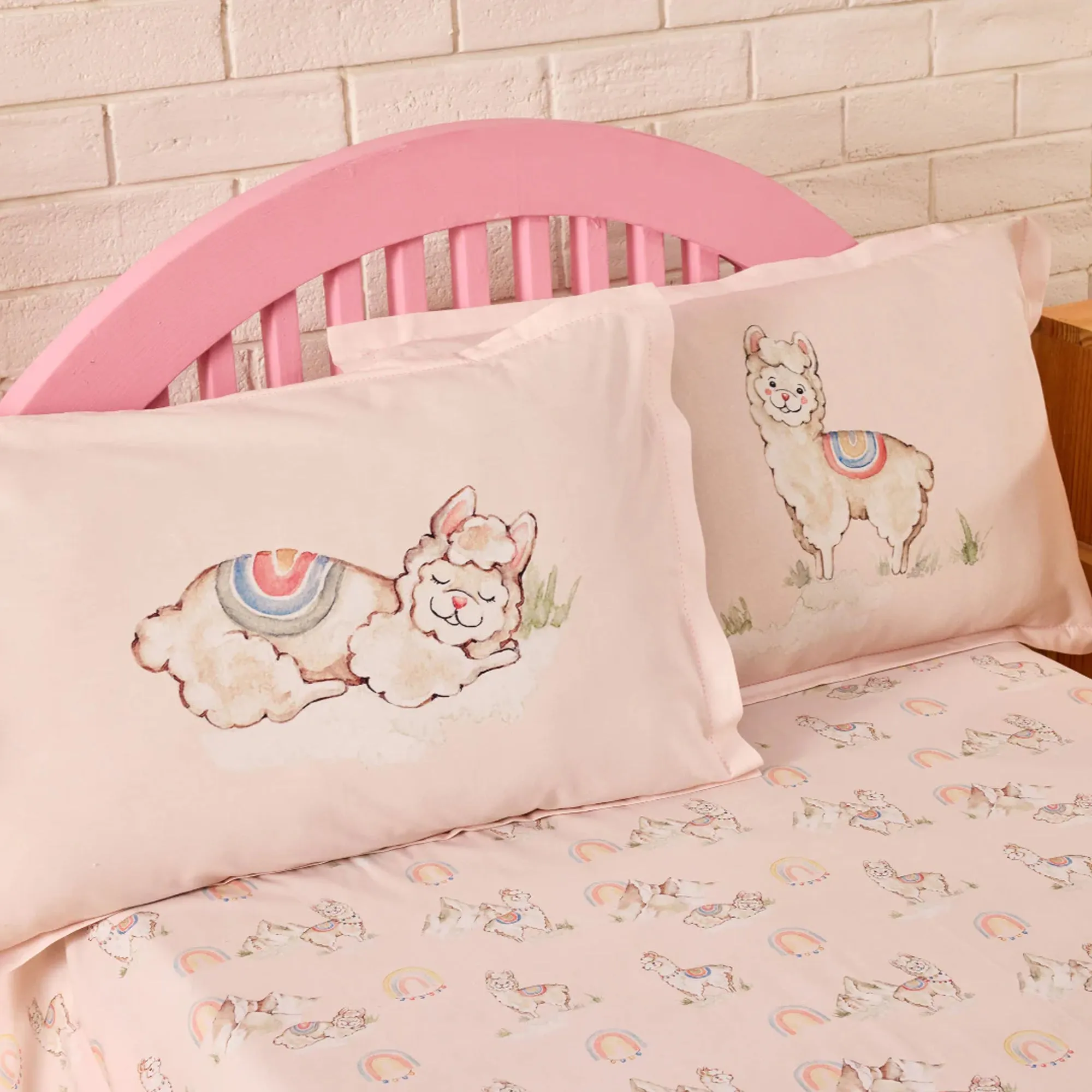 Ooh La Llama Main Print  Single / Double / King Bed Sheet Set