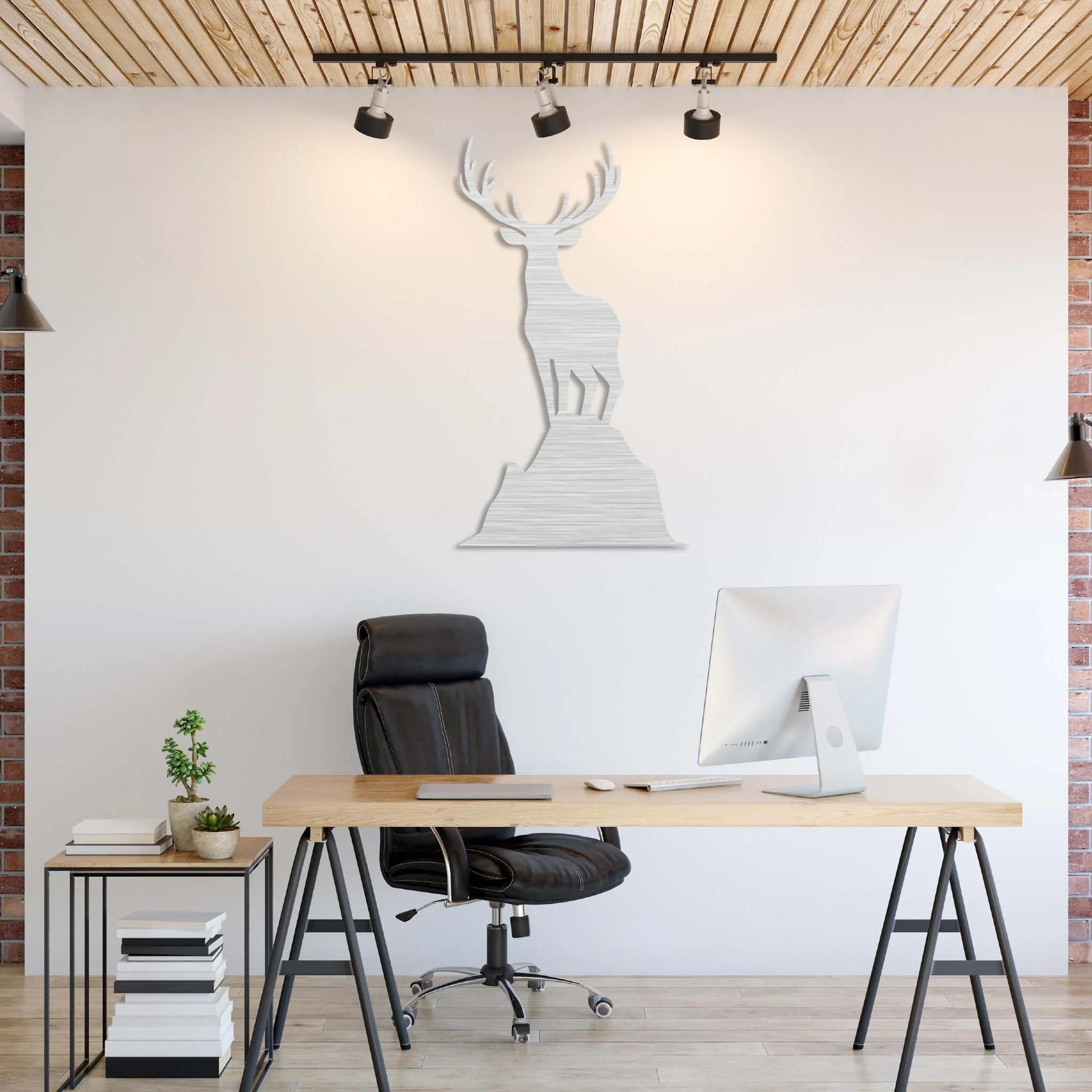 Overlooking Deer - Metal Wall Art