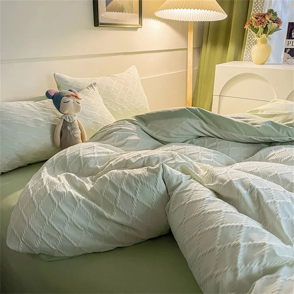 SINOTAO  -  Bedding Set Fashion Skin Friendly Fabric Home Hotel King Size Single Double Bed Set Duvet Cover Quilt Cover Pillowcase Bed Linen
