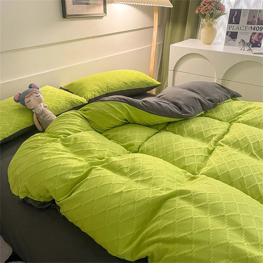 SINOTAO  -  Bedding Set Fashion Skin Friendly Fabric Home Hotel King Size Single Double Bed Set Duvet Cover Quilt Cover Pillowcase Bed Linen