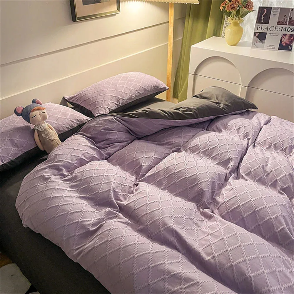SINOTAO  -  Bedding Set Fashion Skin Friendly Fabric Home Hotel King Size Single Double Bed Set Duvet Cover Quilt Cover Pillowcase Bed Linen