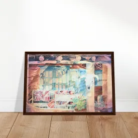 'Southwestern Home' Watercolor I 12x18 inch Wooden Framed Southwest Art Print I Original Artwork by American Artist Barbara Cleary